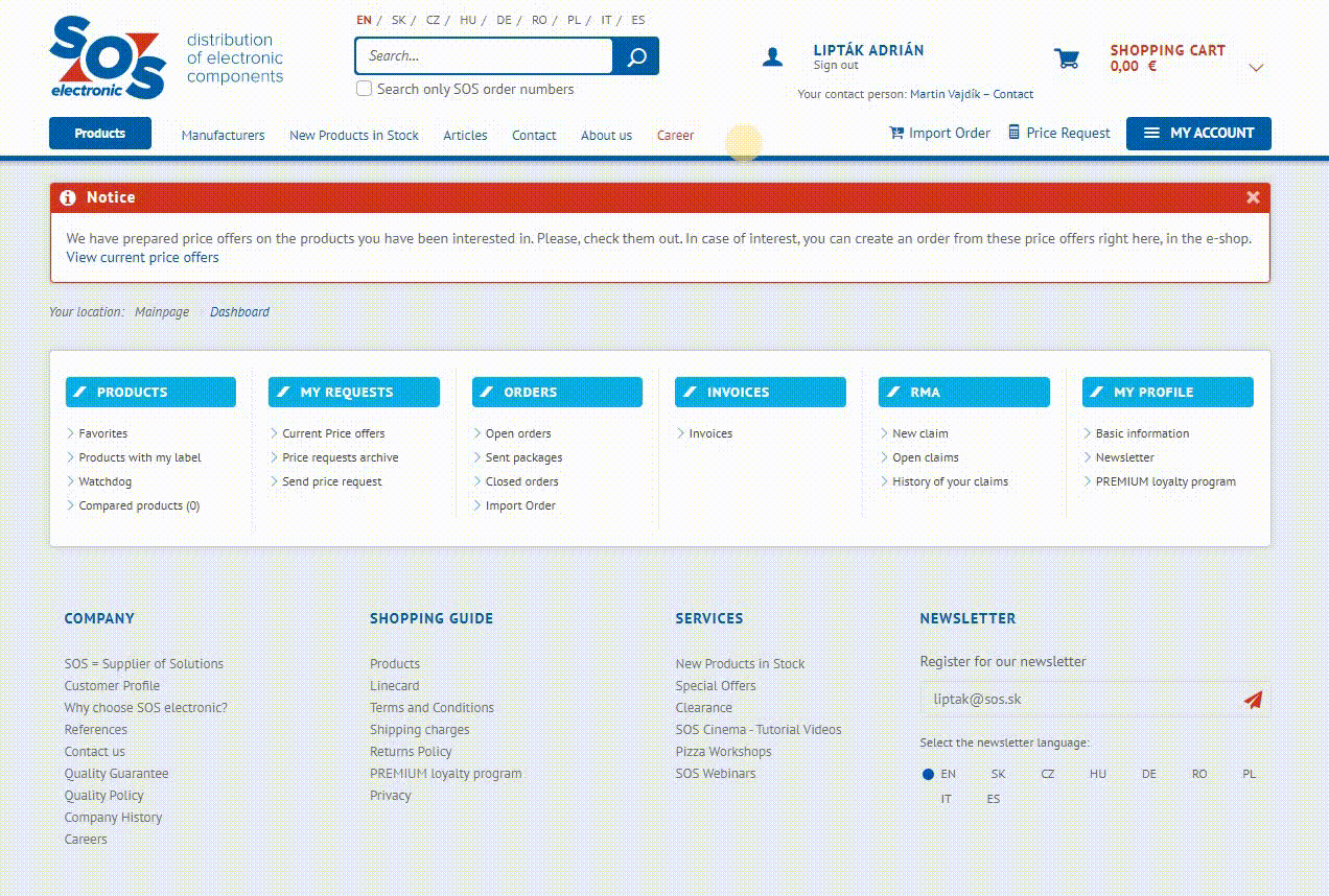 Sparen Sie Zeit – bestellen Sie direkt aus dem E-Shop-Angebot