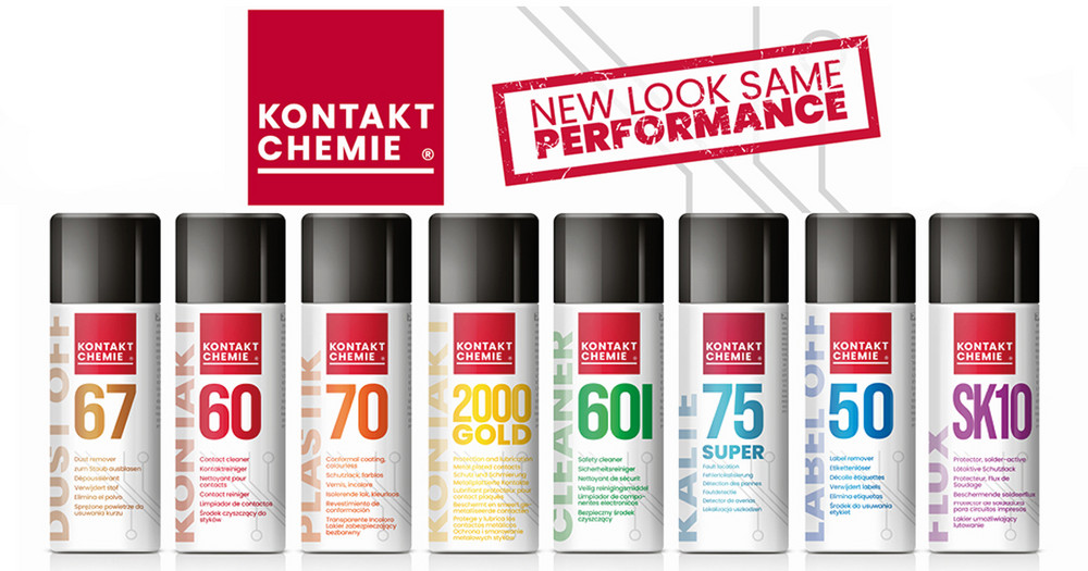 Sprays Kontakt Chemie - nouveau packaging, mêmes performances