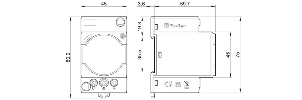 Finder 7U. Priză de alimentare sigură în tabloul de distribuție