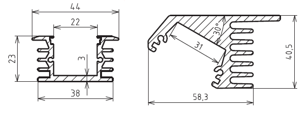 Reliable and aesthetic cooling for high power LEDs and LED strips